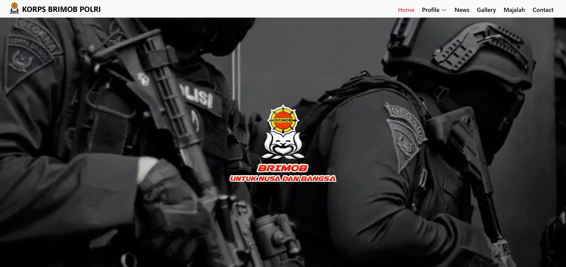 Preview Frontend Website Korps Brimob Polri